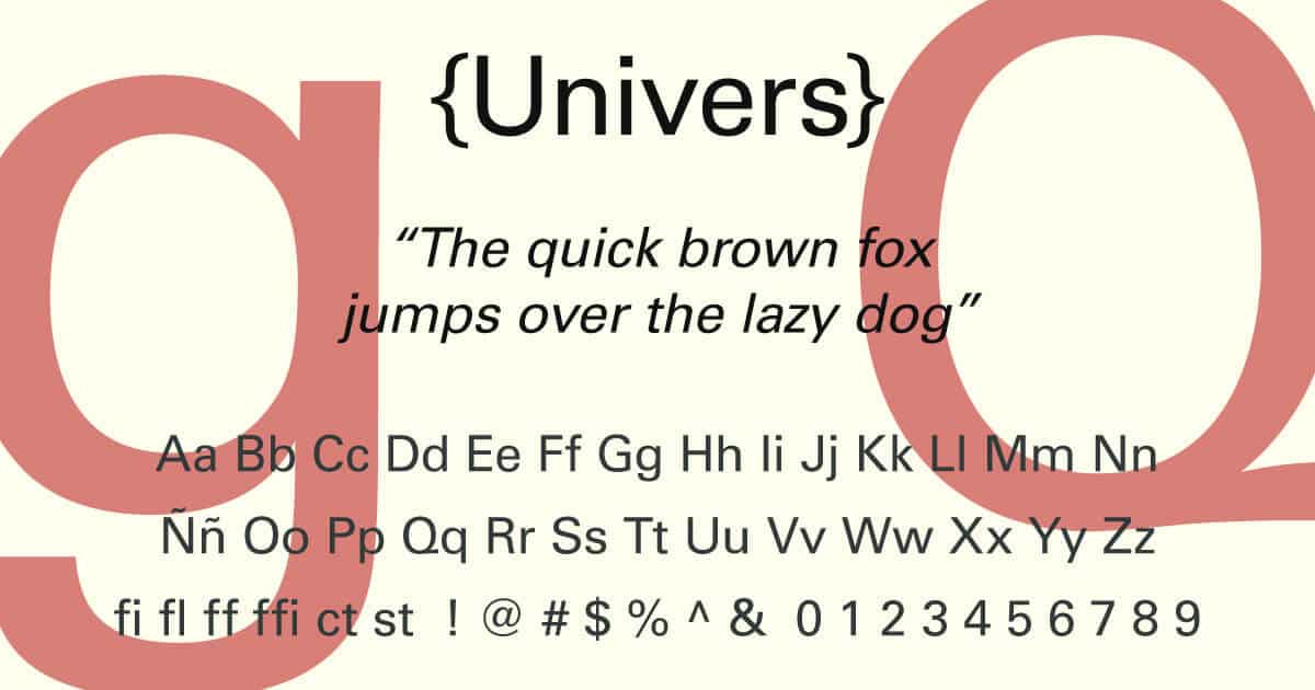 Univers · Tipografía